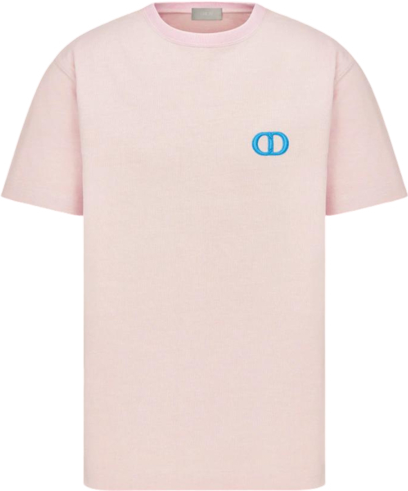 T-shirt Dior CD Logo Bleu Rose