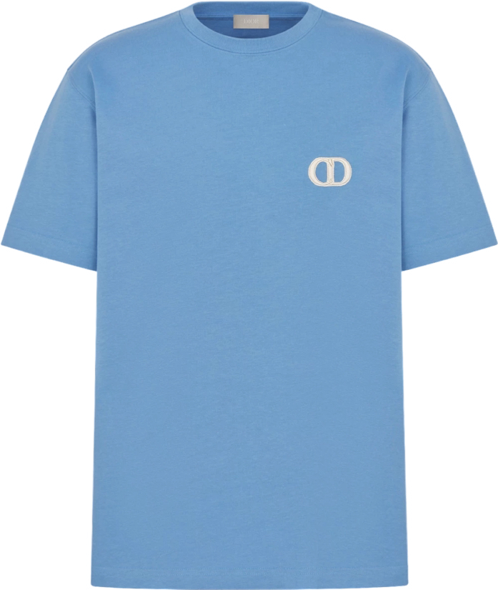 Dior T-Shirt CD Logo Bleu Ciel