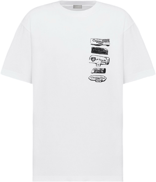 T-Shirt Blanc avec Imprimé Graphique Voitures Vintage