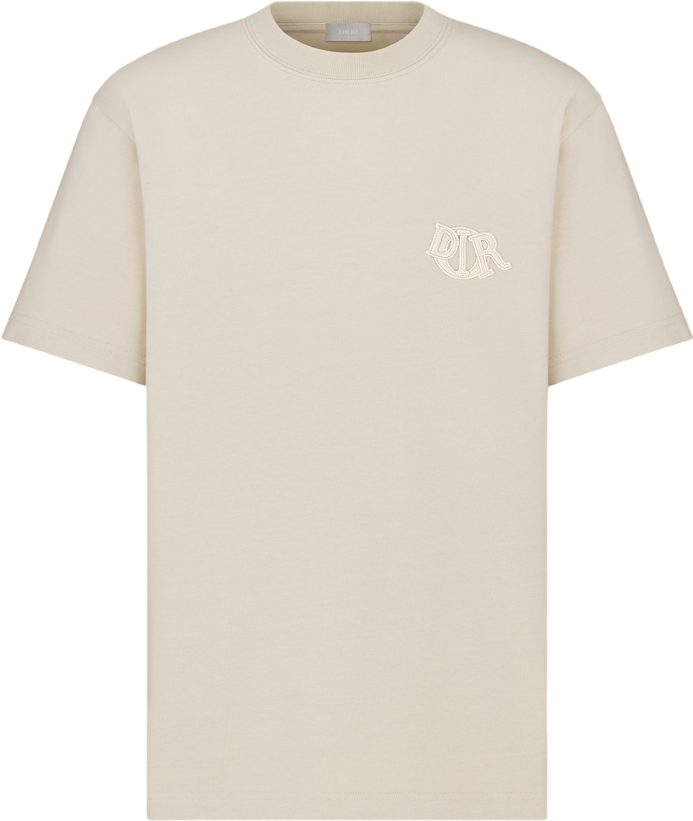 Dior T-Shirt Logo Brodé Beige