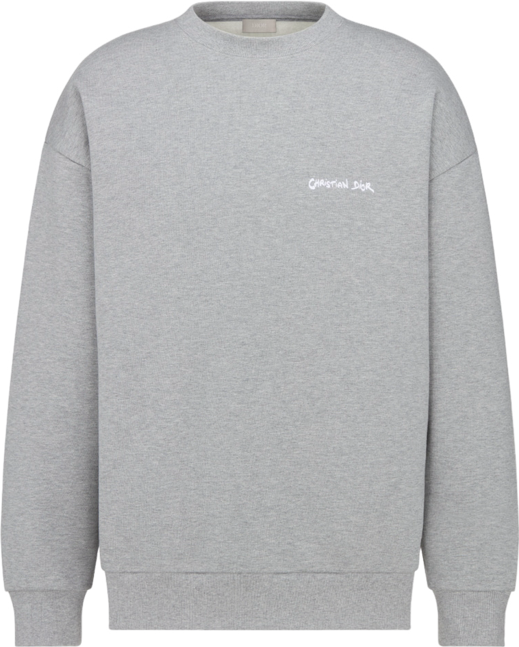 Christian Dior Sweatshirt Logo Brodé Gris