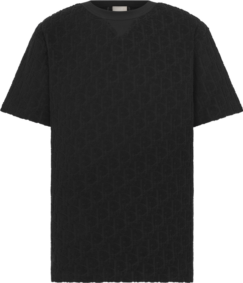 Tee-shirt Oversized Noir en Coton Texturé