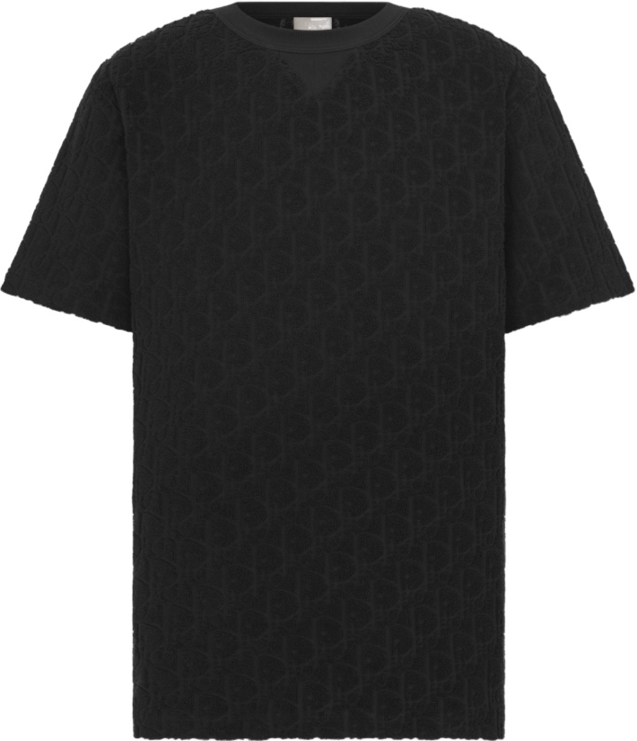 T-shirt Noir Texturé Manches Courtes