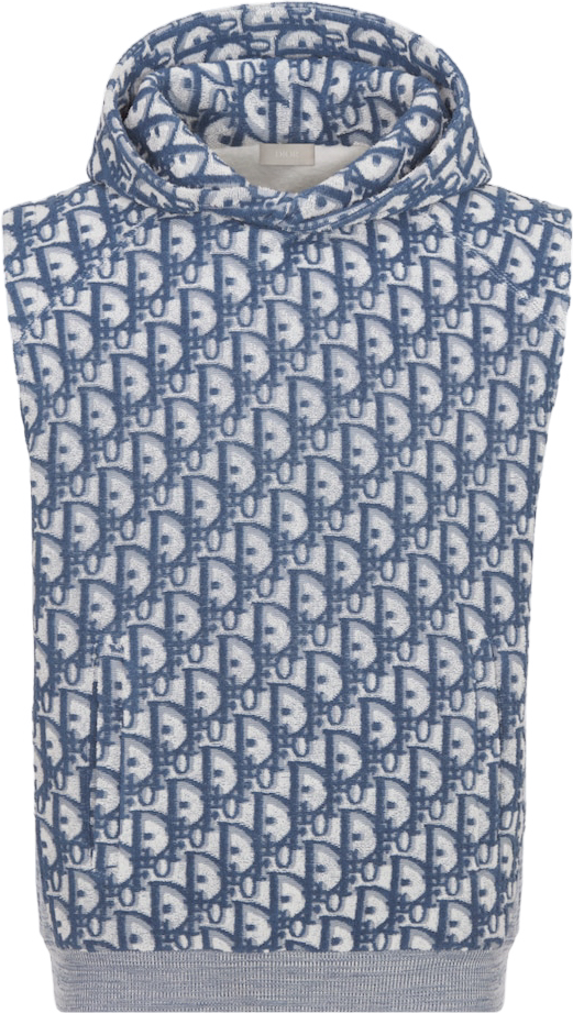Dior Gilet Oblique Monogram Bleu et Blanc