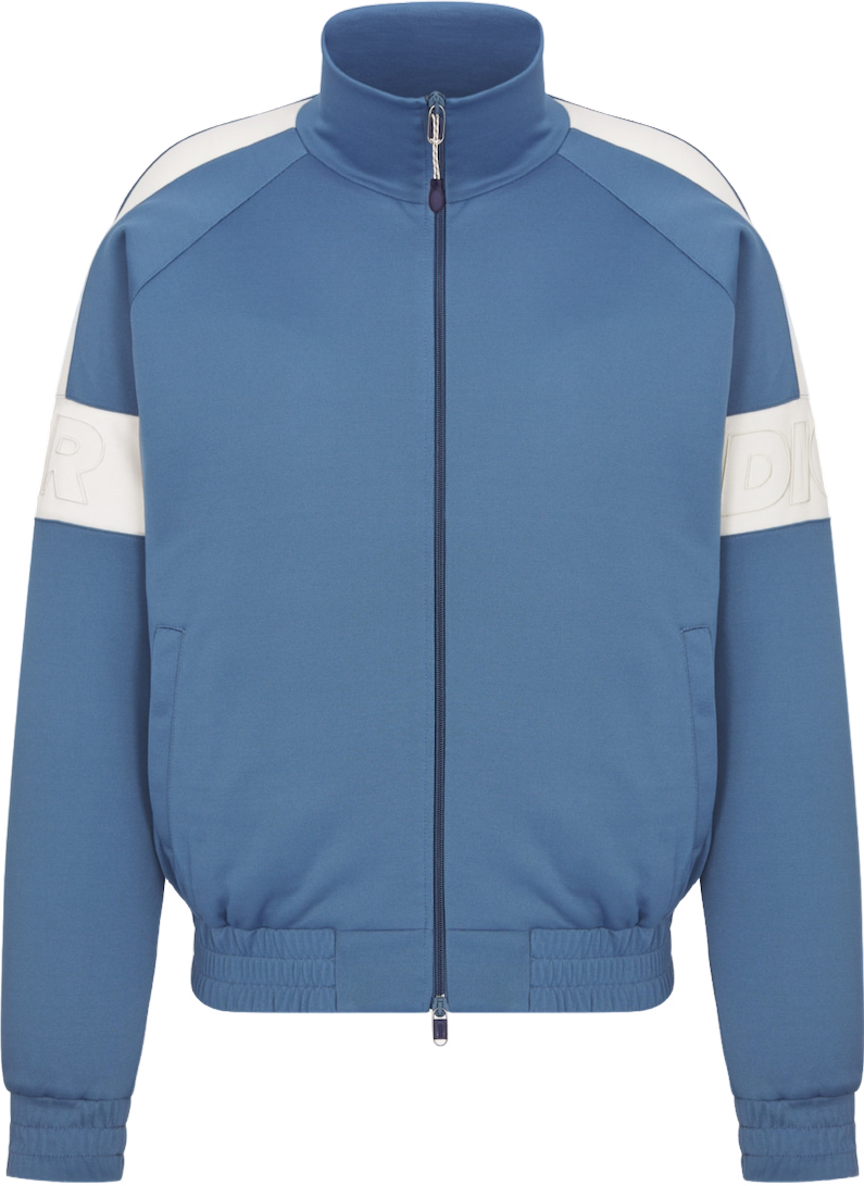Veste de survêtement colorblock bleu et blanc