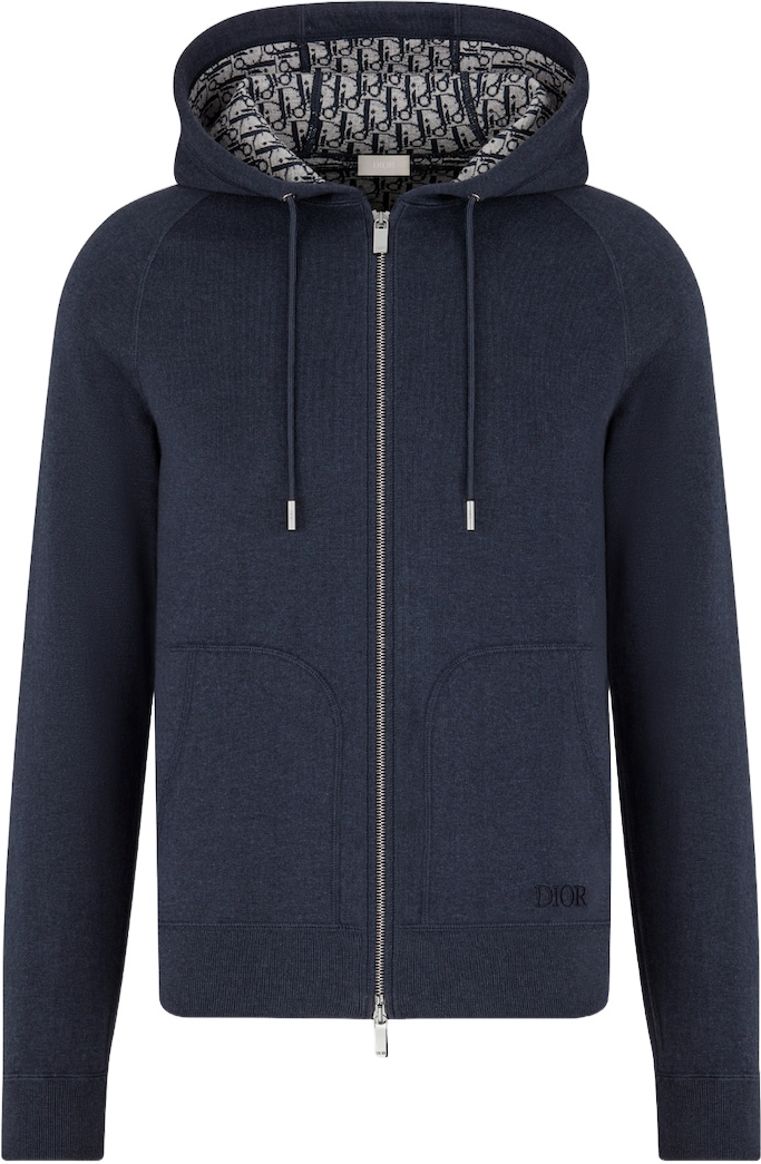 Dior Hoodie Zippé Monogram Diorissimo Bleu Marine