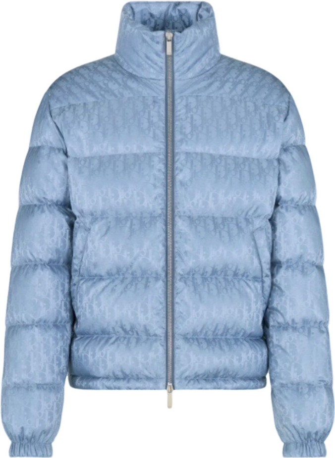 Doudoune matelassée bleu ciel à motif texturé