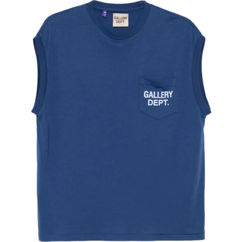 Gallery Dept. T-shirt sans manches bleu marine avec poche logo
