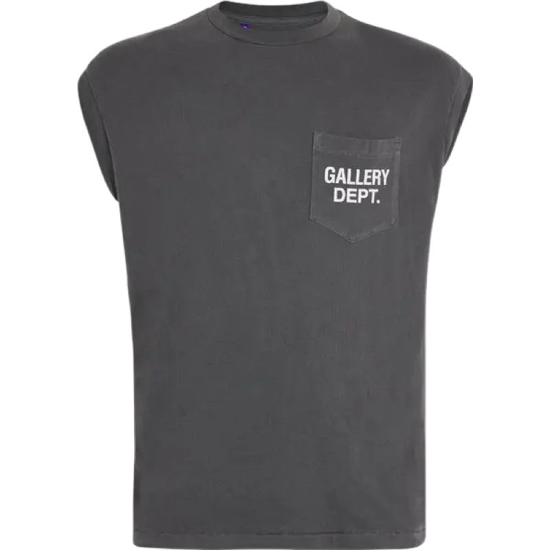 Gallery Dept. T-shirt sans manches gris anthracite poche poitrine