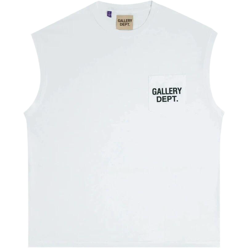 Gallery Dept. T-shirt Sans Manches Blanc Logo Poche