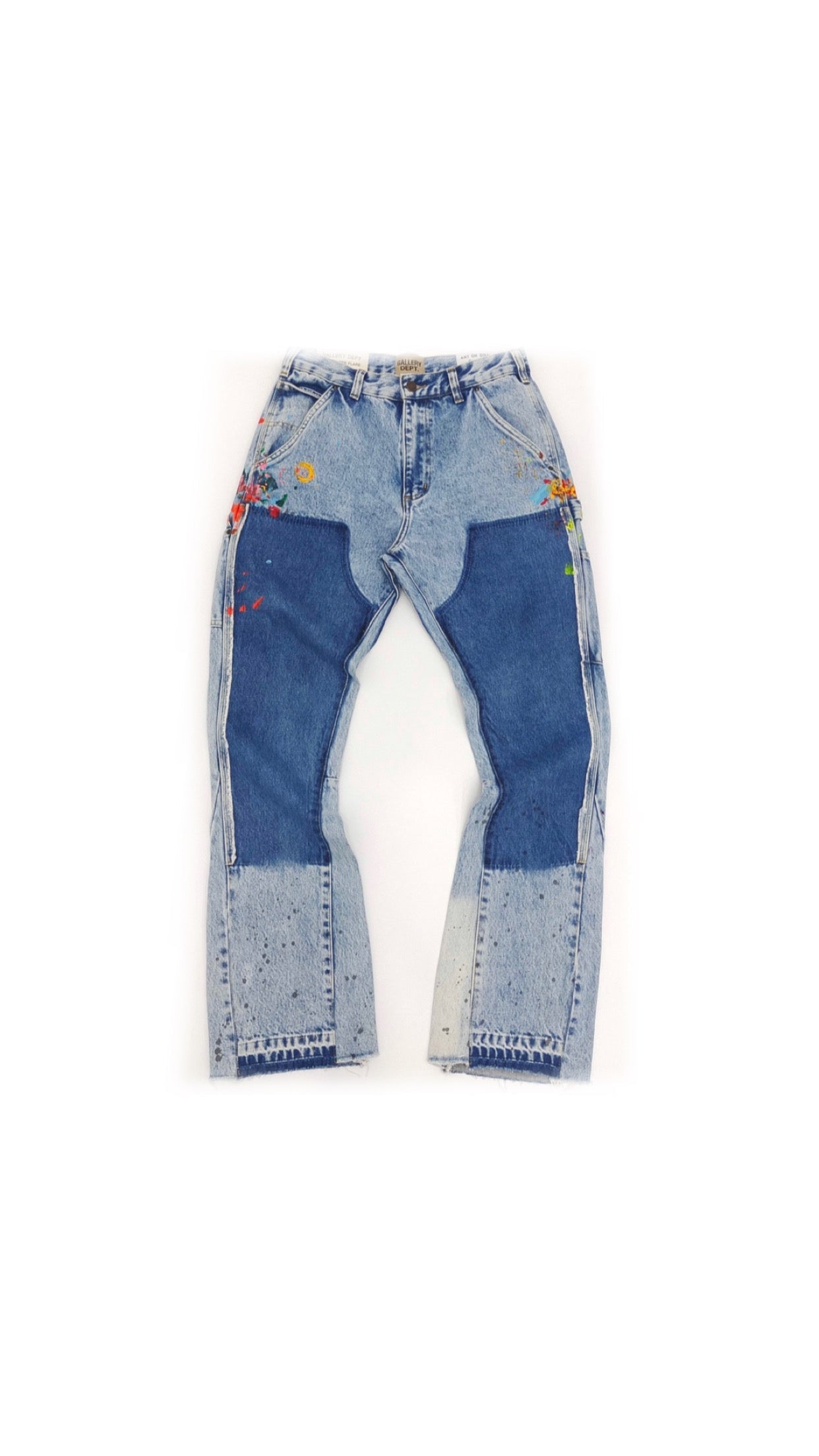 Pantalon Jean Vintage Colorblock Denim Patché