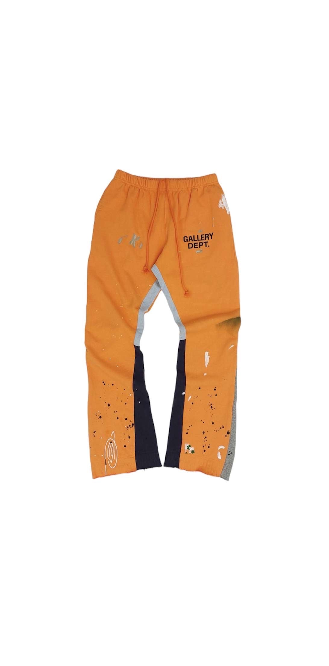 Gallery Dept. Pantalon Distressed Orange avec Détails Paint Splatter