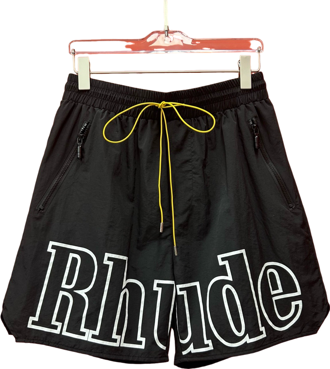 Short Rhude Noir Avec Branding Contrasté