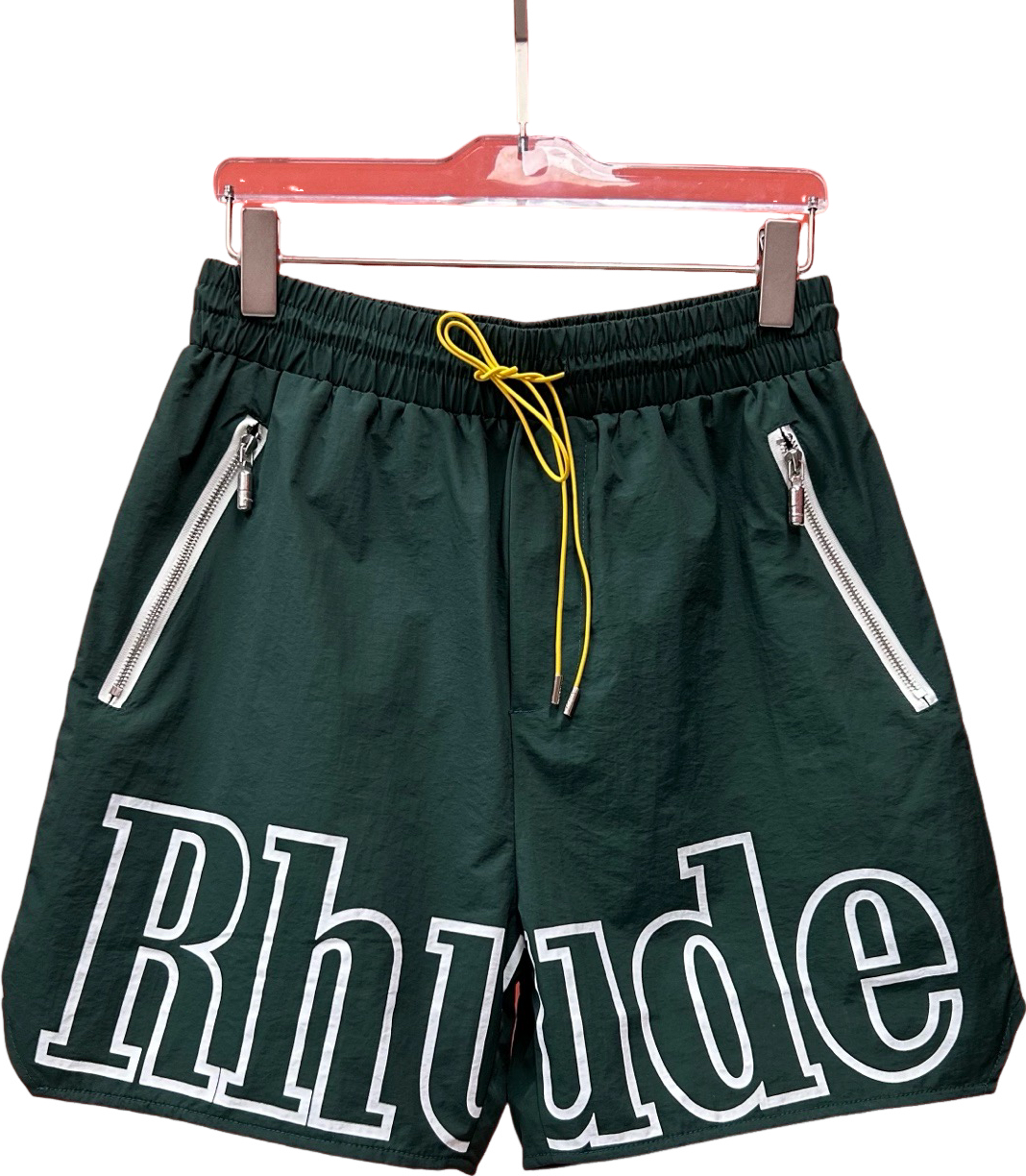Short Rhude Vert Foncé avec Logo Imprimé