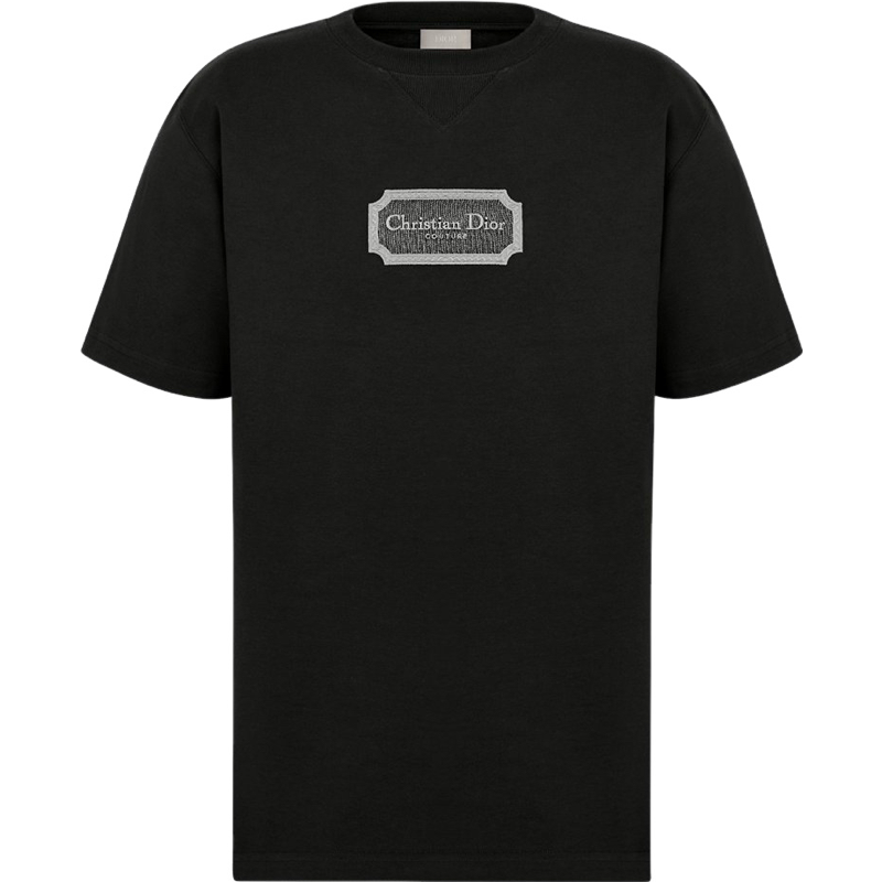 T-shirt Christian Été Lisse logo brodé noir