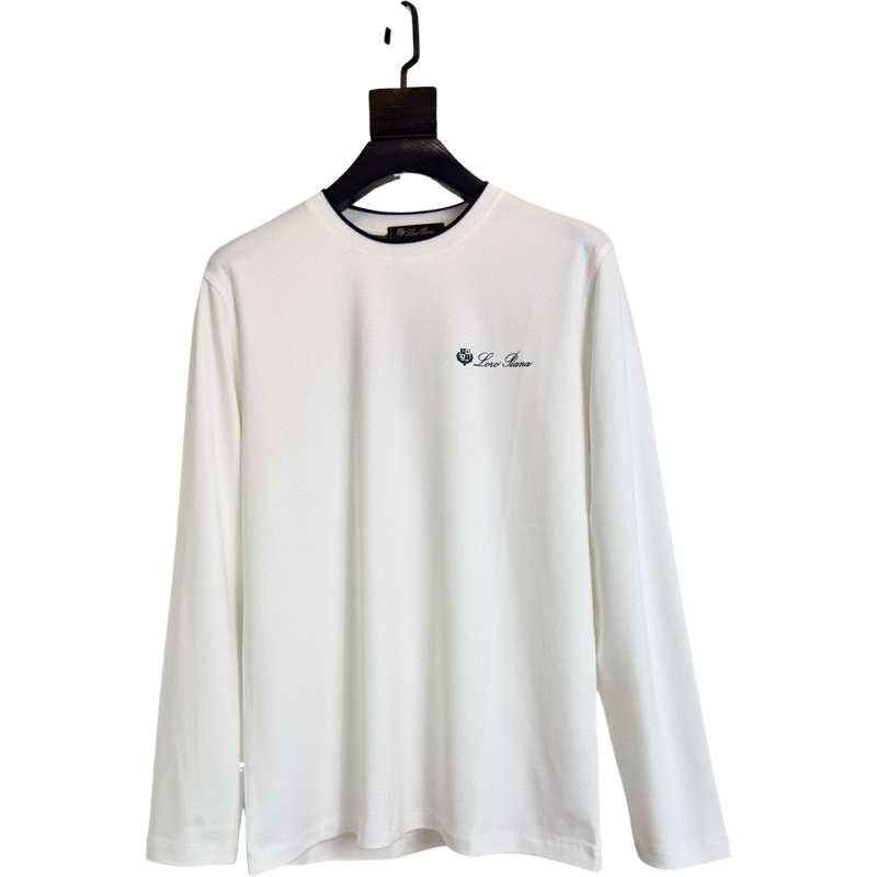 Tee-shirt manches longues Loro Piana logo brodé