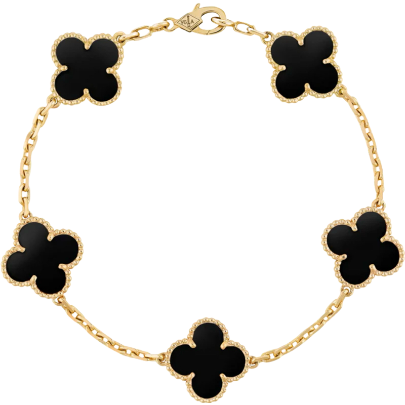 Bracelet Van Cleef & Arpels Alhambra Trèfle Or et Onyx