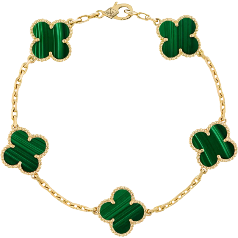 Bracelet Van Cleef & Arpels Alhambra Or Jaune Malachite