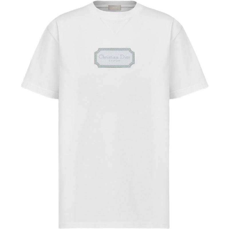 T-shirt Christian Express Couture Blanc Logo Brodé