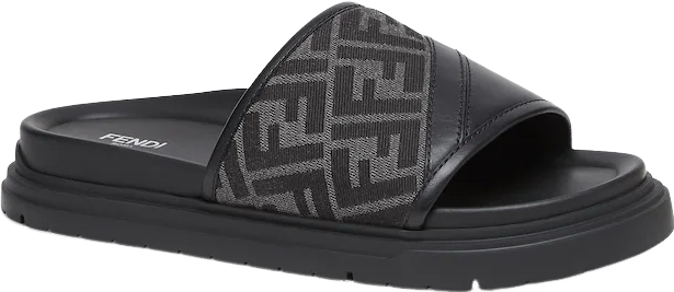 Fendi Claquettes FF Motif Noir