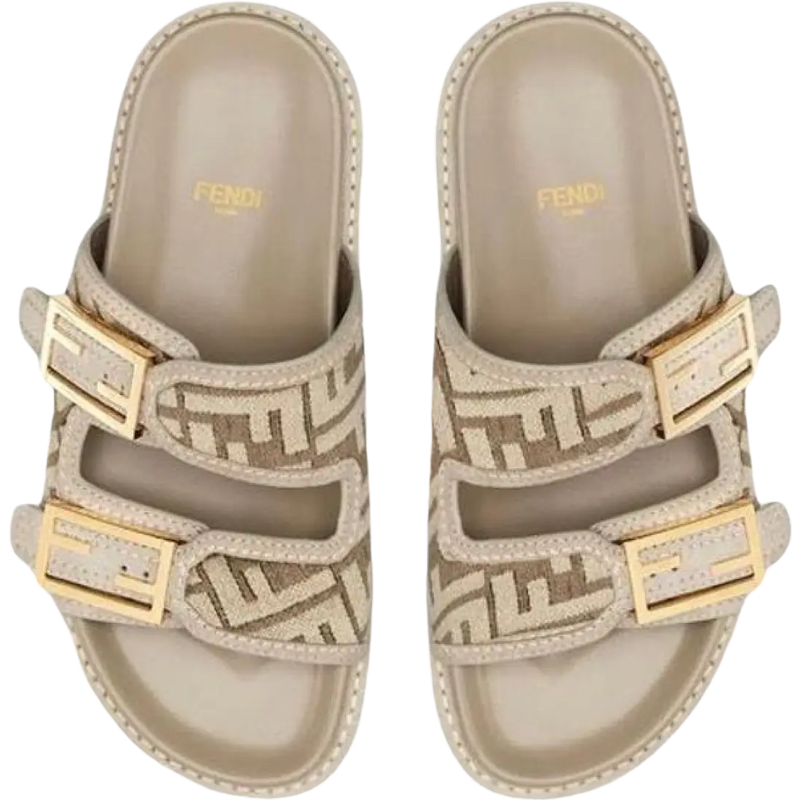 Fendi Sandales Baguette à Brides Monogram Zucca