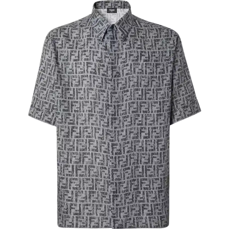 Fendi Chemise à Motif FF Monogram Grise