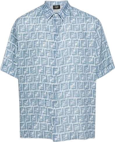 Fendi Chemise Monogramme FF Bleu Ciel