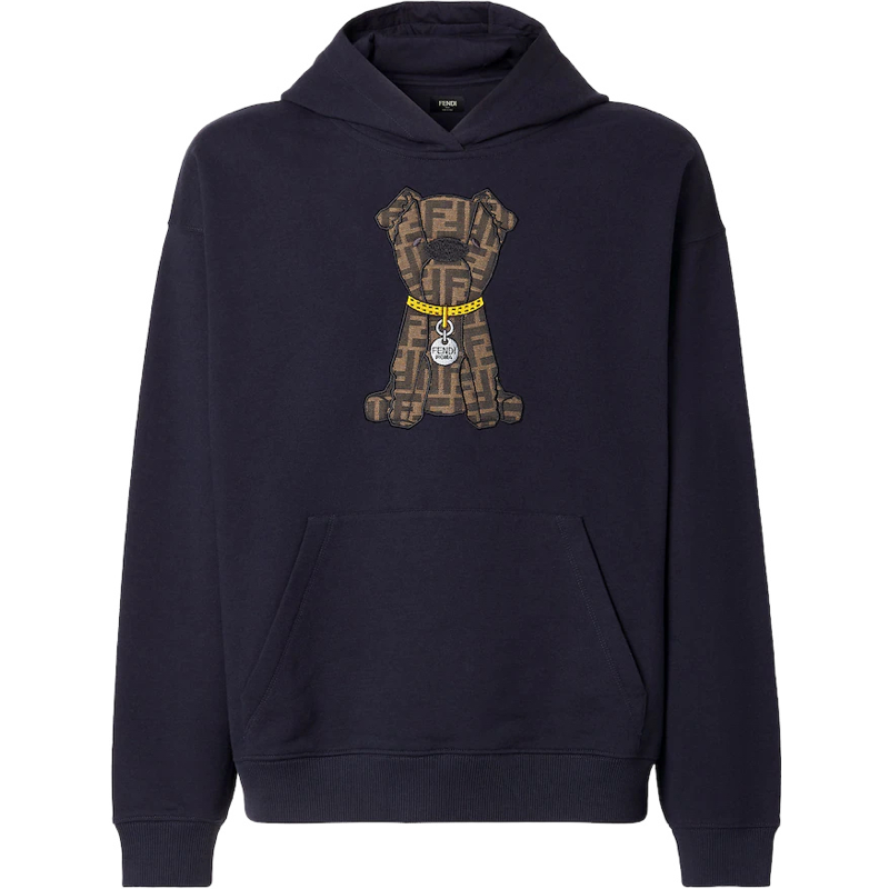 Fendi Hoodie Teddy Bear Monogram Zucca avec Chaîne Dorée