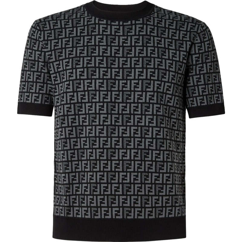 Fendi T-shirt Monogram FF Jacquard Noir