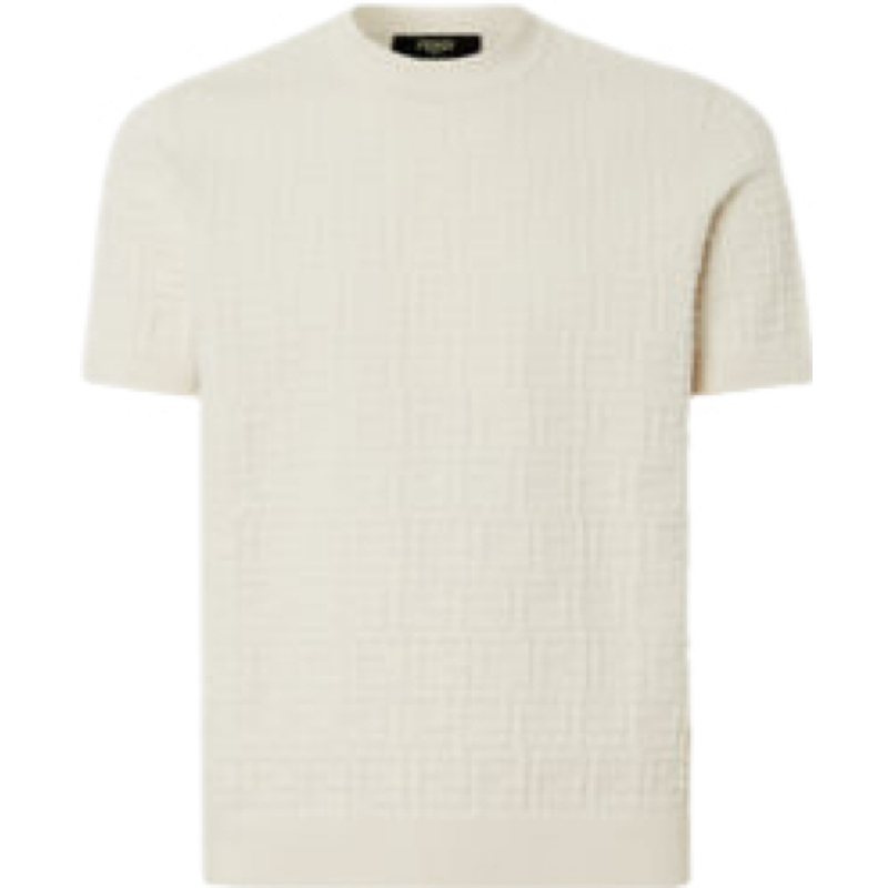 T-shirt Autre en coton côtelé écru