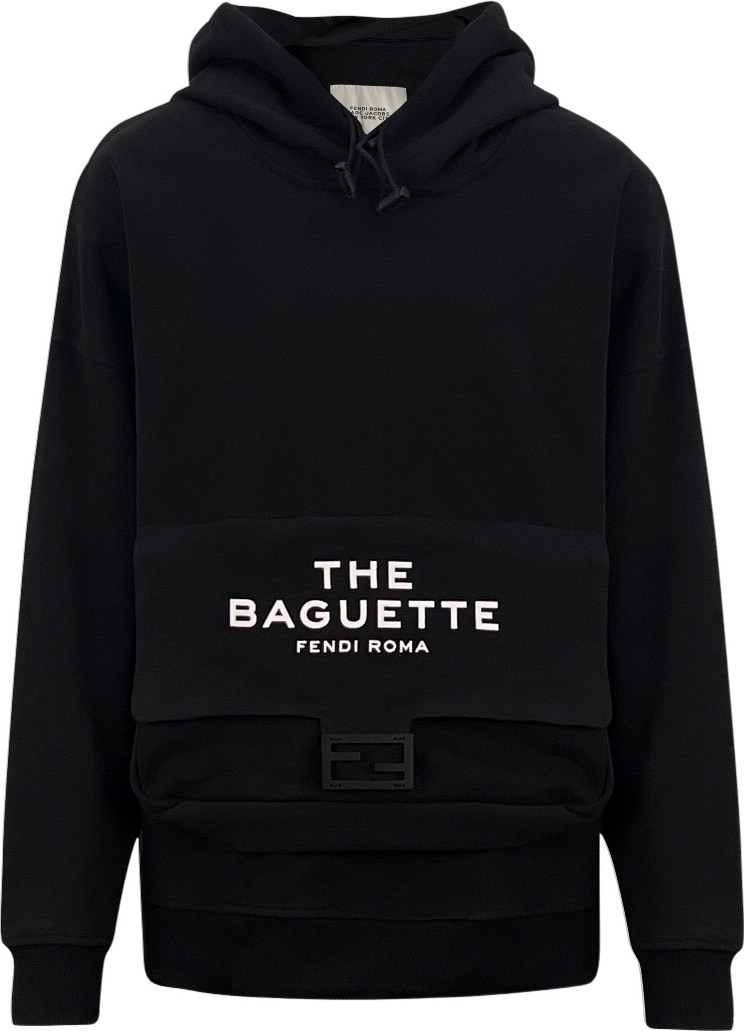 Sweat à capuche Fendi Roma The Baguette noir