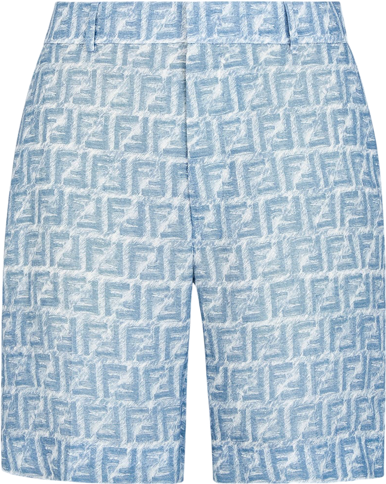 Fendi Short Monogram FF Denim Bleu Clair