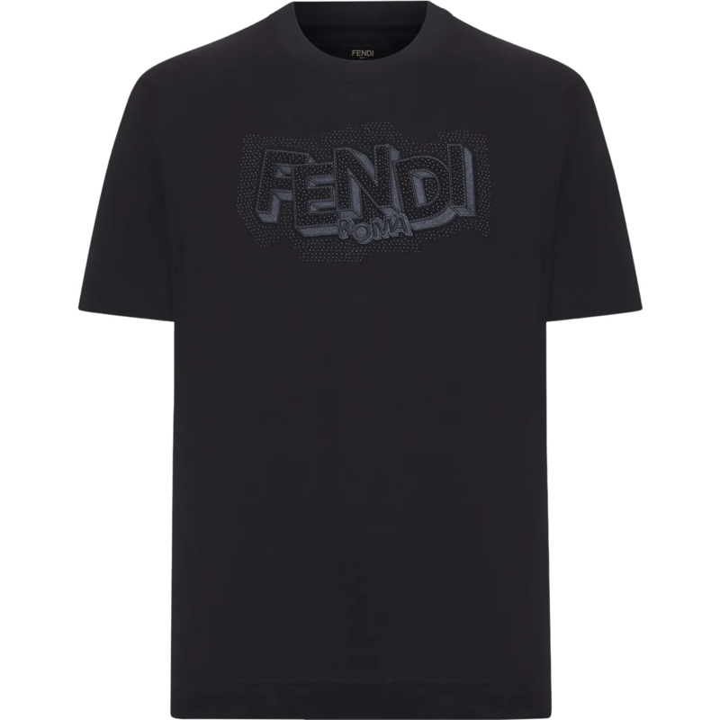 Fendi T-Shirt Logo Roma Noir