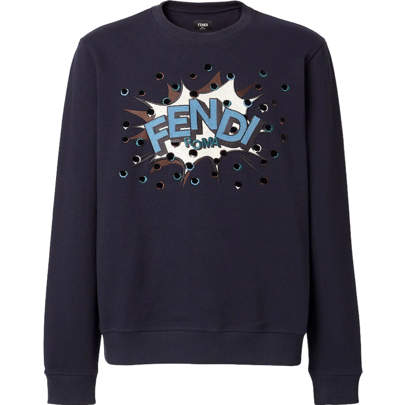 Fendi Sweatshirt Logo Graphic Burst Noir