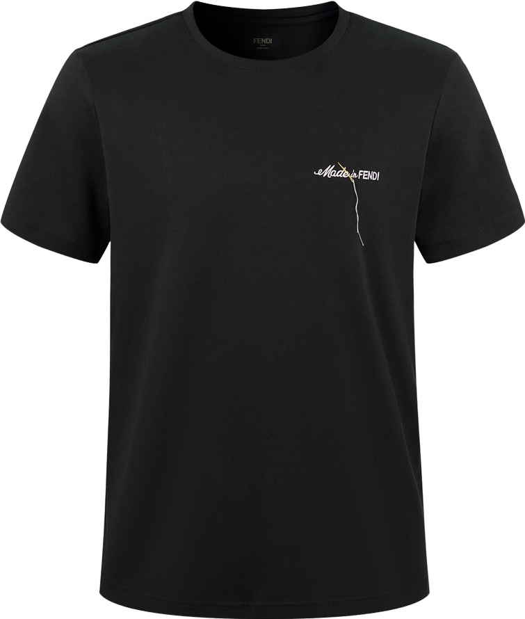 Fendi T-shirt en coton noir avec logo Matis x Fendi