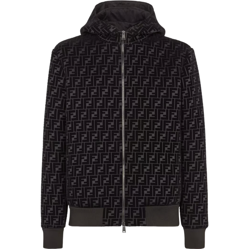 Fendi Veste à Capuche Zucca Noire