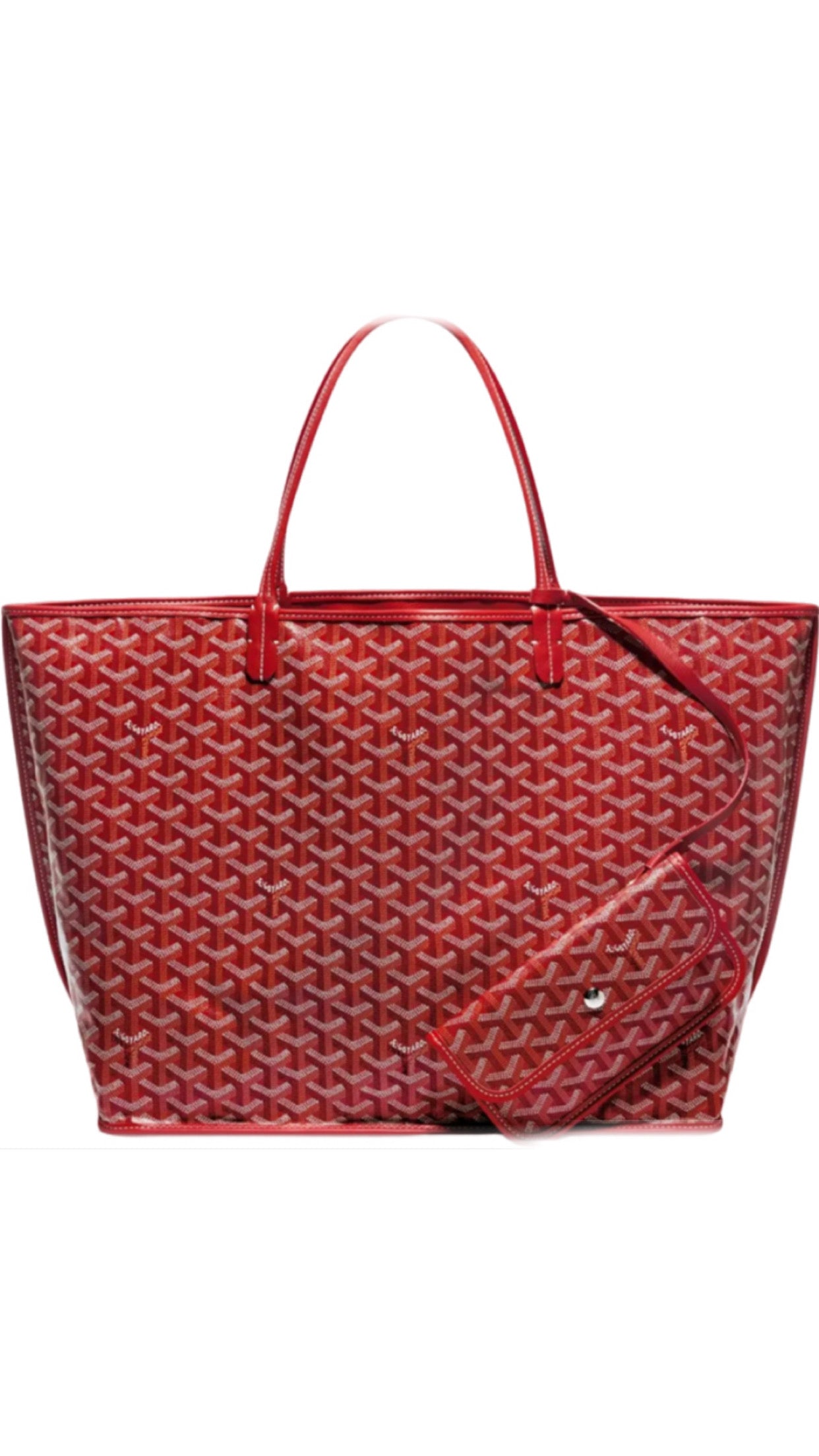 Sac Goyard St-Louis PM Tote Toile Enduite Rouge