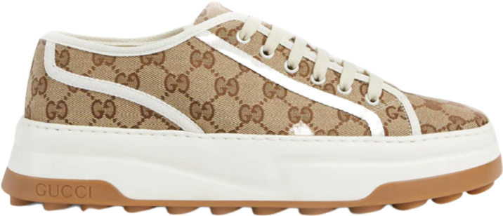Gucci Sneaker GG Canvas Beige et Blanc Plateforme