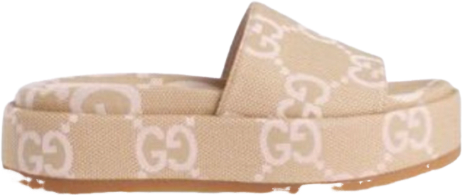 Gucci Plateau Mules GG Beige Canvas