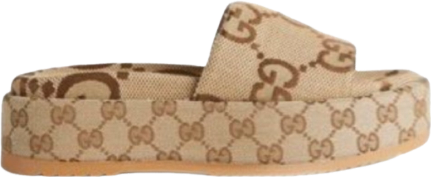 Gucci Slide Padded Monogram Canvas Beige