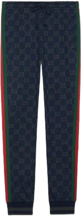 Gucci Pantalon de jogging GG Monogram avec bandes latérales rouge et vert