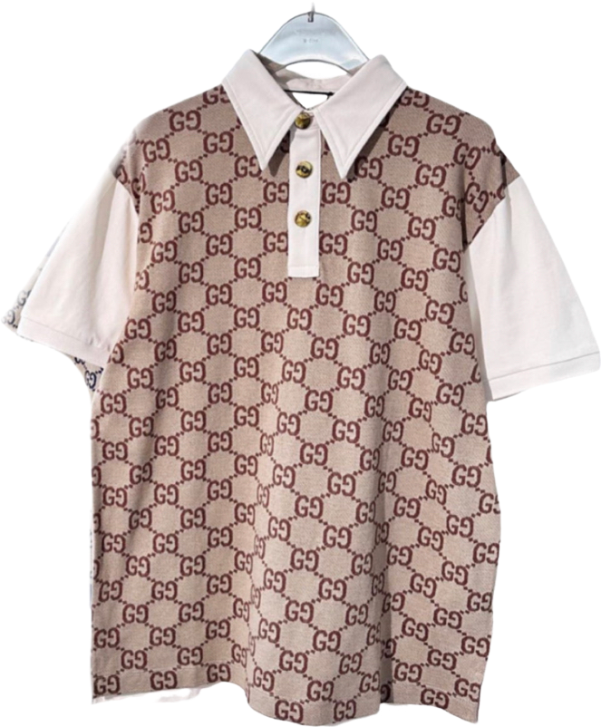 Gucci Polo GG Monogram Beige et Blanc
