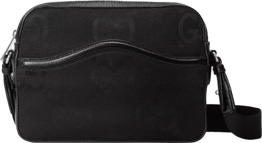 Sac à Bandoulière Noir Texturé avec Détails Cuir Brillant