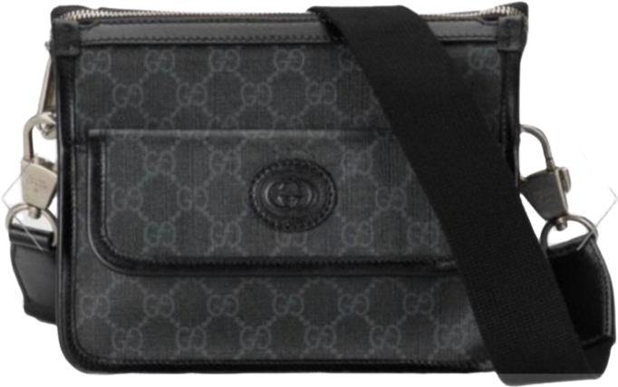 Sac Gucci Interlocking G Messenger Bag Monogram GG Canvas Noir