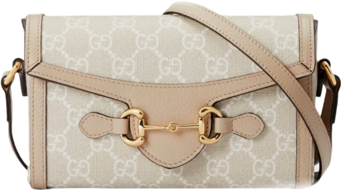 Gucci Horsebit 1955 Shoulder Bag Beige GG Canvas