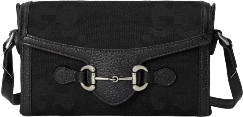Sac Gucci Horsebit Shoulder Bag Noir GG Supreme