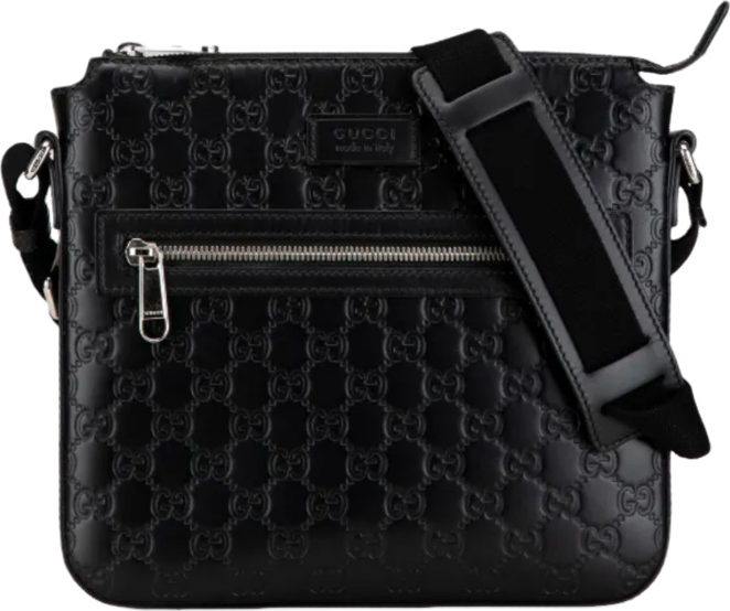 Gucci Sac Messager GG Monogram Noir avec Sangle Ajustable