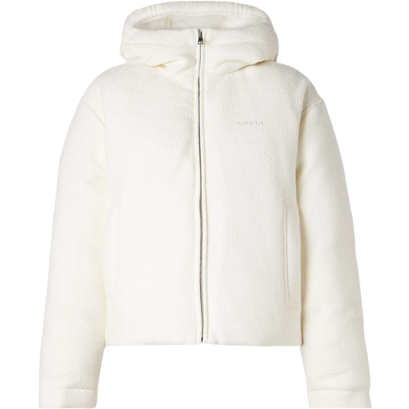 Veste à Capuche Gucci Oversized Blanc Cassé
