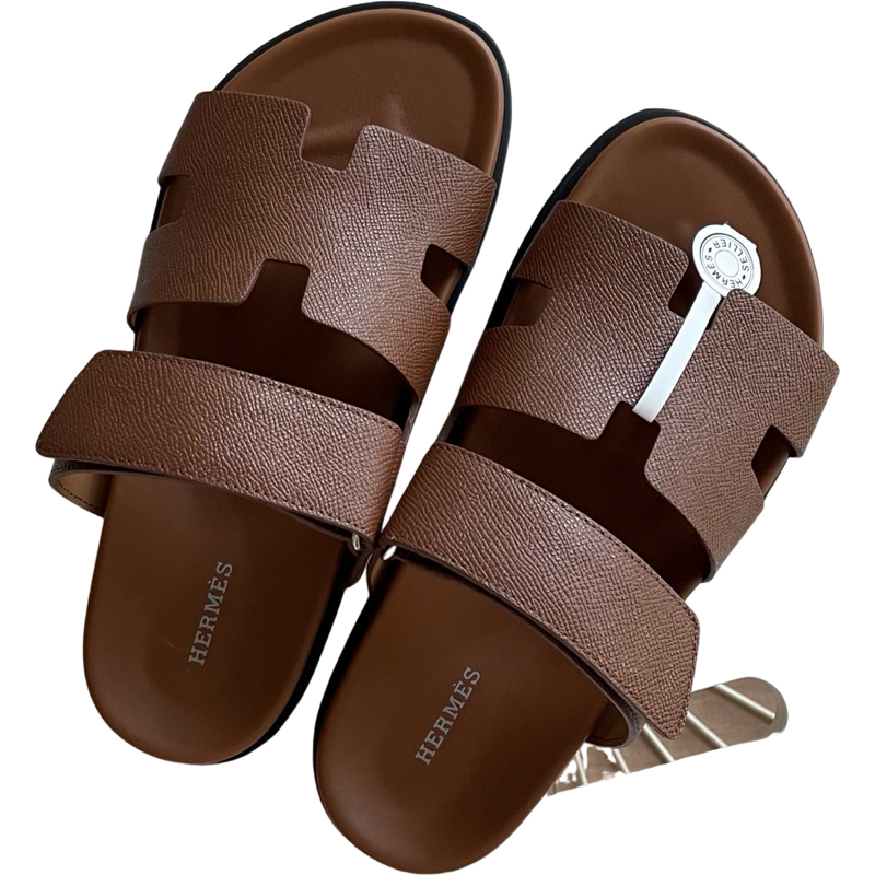 Sandales Hermès Chypre en Toile et Cuir