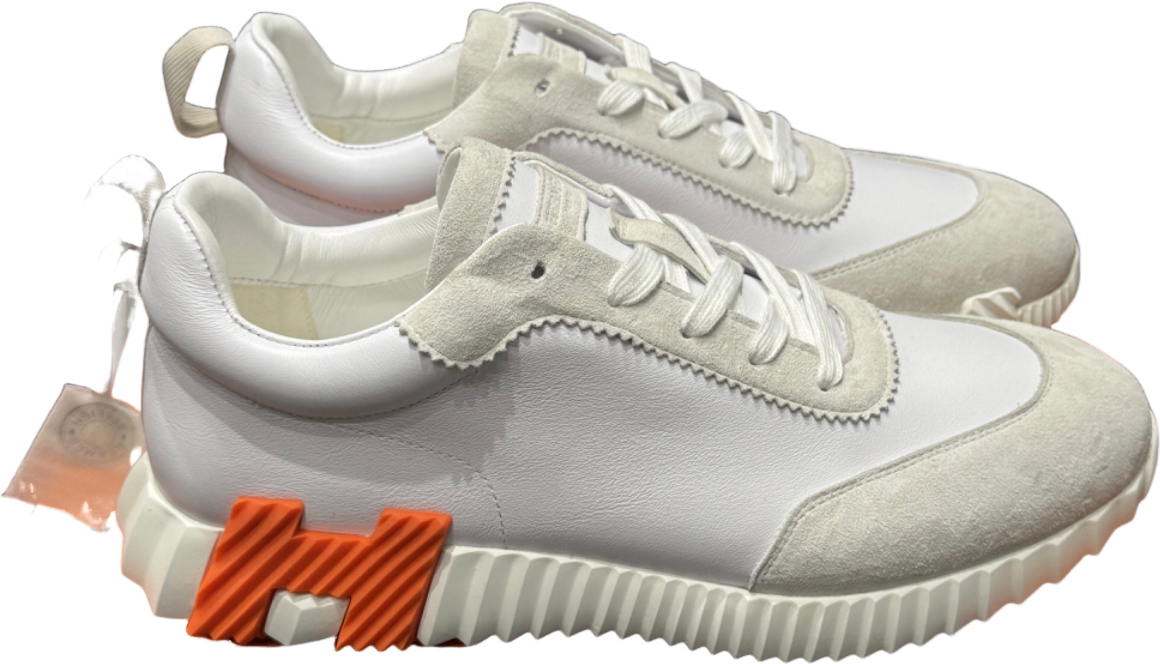 Sneaker Hermès 327 Cuir Blanc et Beige